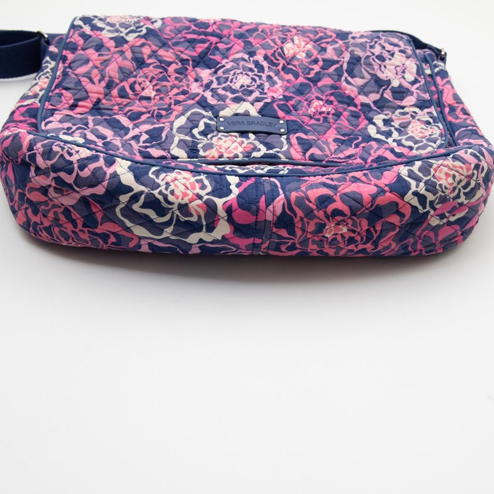 Vera Bradley Messenger Bag Colorful Crossbody Floral Laptop Katalina Pink Purple - Picture 5 of 11